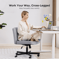 Criss Cross Chair: Modern Armless Office Chair, Desk Chair, Vanity Chair, Computer Chair for Home and Office,Grey