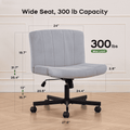 Criss Cross Chair: Modern Armless Office Chair, Desk Chair, Vanity Chair, Computer Chair for Home and Office,Grey