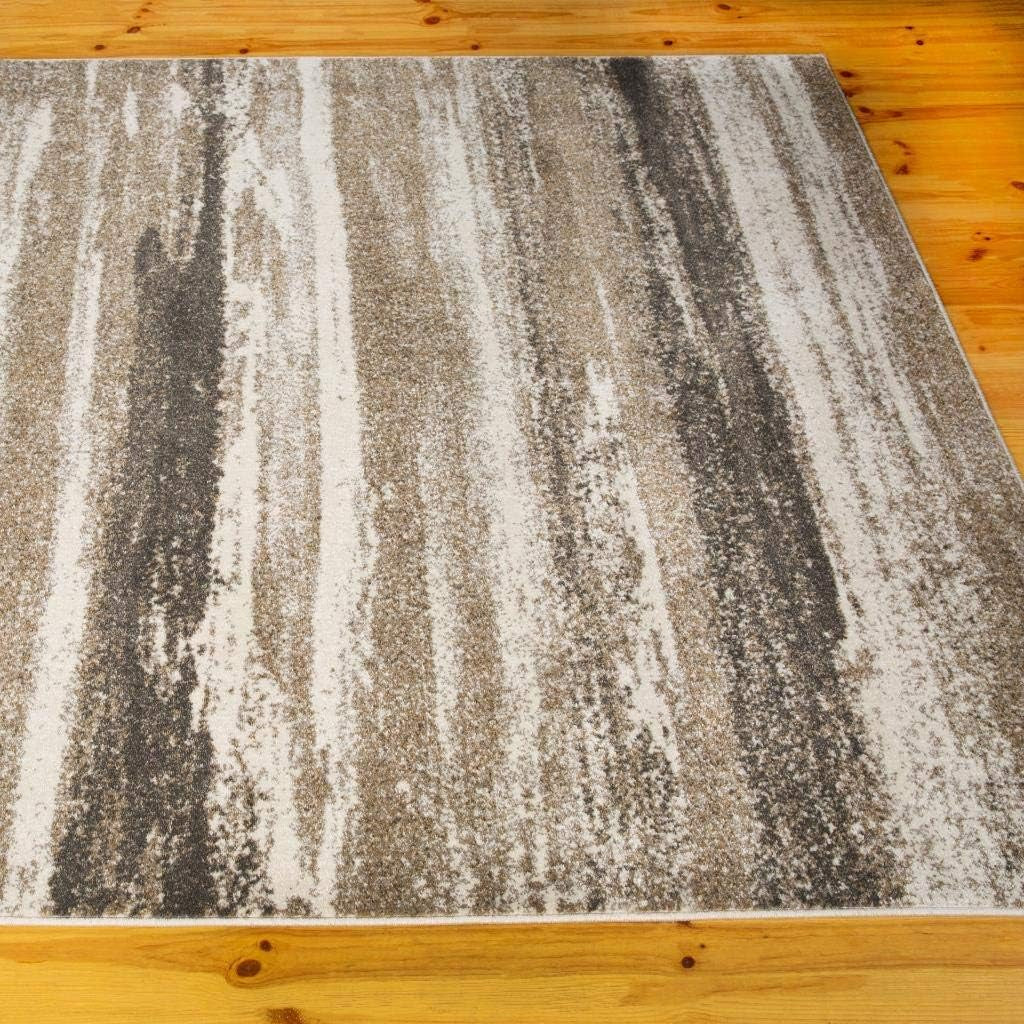 Lagos Collection 7501 Beige 9X12 Abstract Area Rug