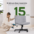 Criss Cross Chair: Modern Armless Office Chair, Desk Chair, Vanity Chair, Computer Chair for Home and Office,Grey