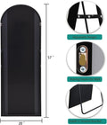 TinyTimes 65''x22'' Arched Full Length Mirror, Floor Mirror with Stand, Full Body Mirror, Wall Mirror, Modern & Contemporary Full Length Mirror, Aluminum Alloy Frame - Black