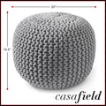 Casafield Round Pouf Ottoman, Navy Blue - 20