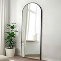 TinyTimes 65''x22'' Arched Full Length Mirror, Floor Mirror with Stand, Full Body Mirror, Wall Mirror, Modern & Contemporary Full Length Mirror, Aluminum Alloy Frame - Black