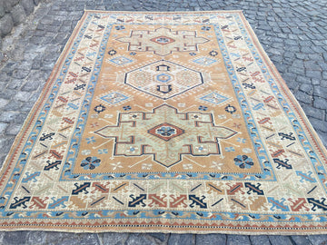 Persian Rug Turkish Rug - Area Rug - Large Rug - Vintage Persian Rug - Antique Rug - Wool Rug - Hand Knotted Rug - Old Rug 6.9X9 Ft Rug