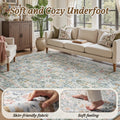 SIXHOME 10'x14' Floral Area Rug for Living Room, Washable Soft Non-Slip Traditional Carpet, Sage Green Botanical Rug for Bedroom Dining Room Home Decor Green