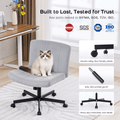Criss Cross Chair: Modern Armless Office Chair, Desk Chair, Vanity Chair, Computer Chair for Home and Office,Grey
