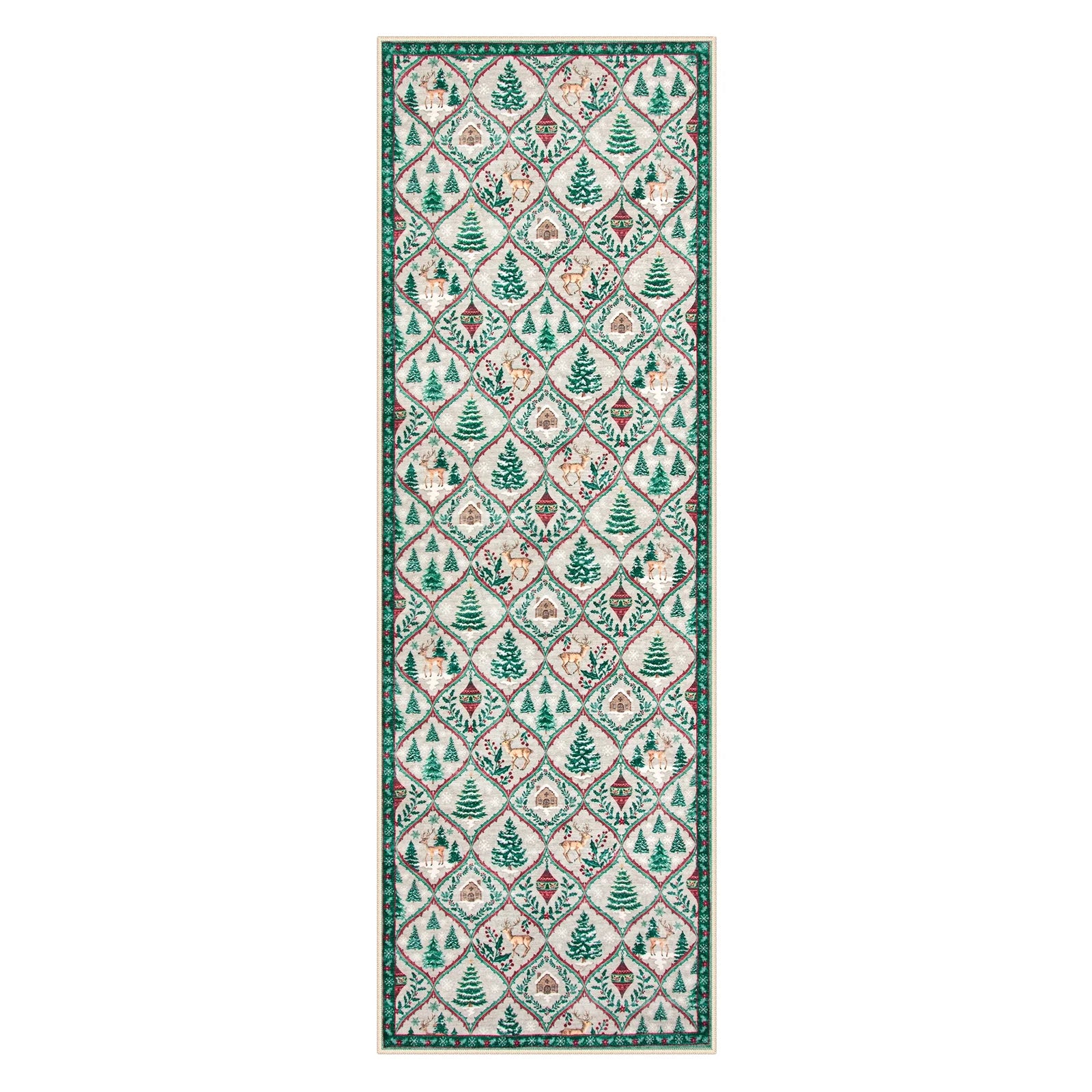 Moynesa 5'x7' Christmas Area Rug for Living Room,Cream Rug Xmas Tree Modern Rug Kitchen Rug Washable Rug