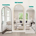 TinyTimes 65''x22'' Arched Full Length Mirror, Floor Mirror with Stand, Full Body Mirror, Wall Mirror, Modern & Contemporary Full Length Mirror, Aluminum Alloy Frame - Black