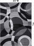 Contemporary Abstract Circles Perfect for High Traffic Areas of Your Living Room,Bedroom,Home Office,Kitchen Area Rug 6'6