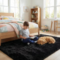 Junovo Ultra Soft Area Rugs 3x5 Feet Fluffy Carpets for Bedroom Kids Girls Boys Baby Living Room Shaggy Floor Nursery Rug Home Decor Mats, Navy Blue