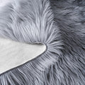 ISEAU Soft Faux Fur Fluffy Area Rug, Luxury Fuzzy Sheepskin Carpet Rugs for Bedroom Living Room, Shaggy Silky Plush Carpet Bedside Rug Floor Mat, 2ft x 4ft, Gray