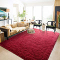 TWINNIS Shaggy Fuffly Area Rugs Super Soft Kids Carpet for Bedroom/Livingroom/Nursery Room,4’x6',Wine Red