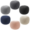Casafield Round Pouf Ottoman, Navy Blue - 20