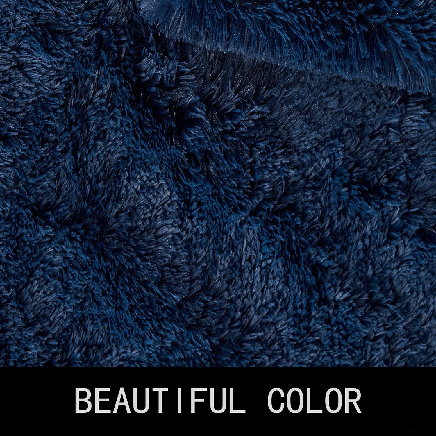 Area Rugs for Bedroom Living Room Nursery Room, 5Ft X 7Ft Navy Blue Fluffy Carpet for Teens Room, Shaggy Clearance Fuzzy Plush Throw Rug for Dorm