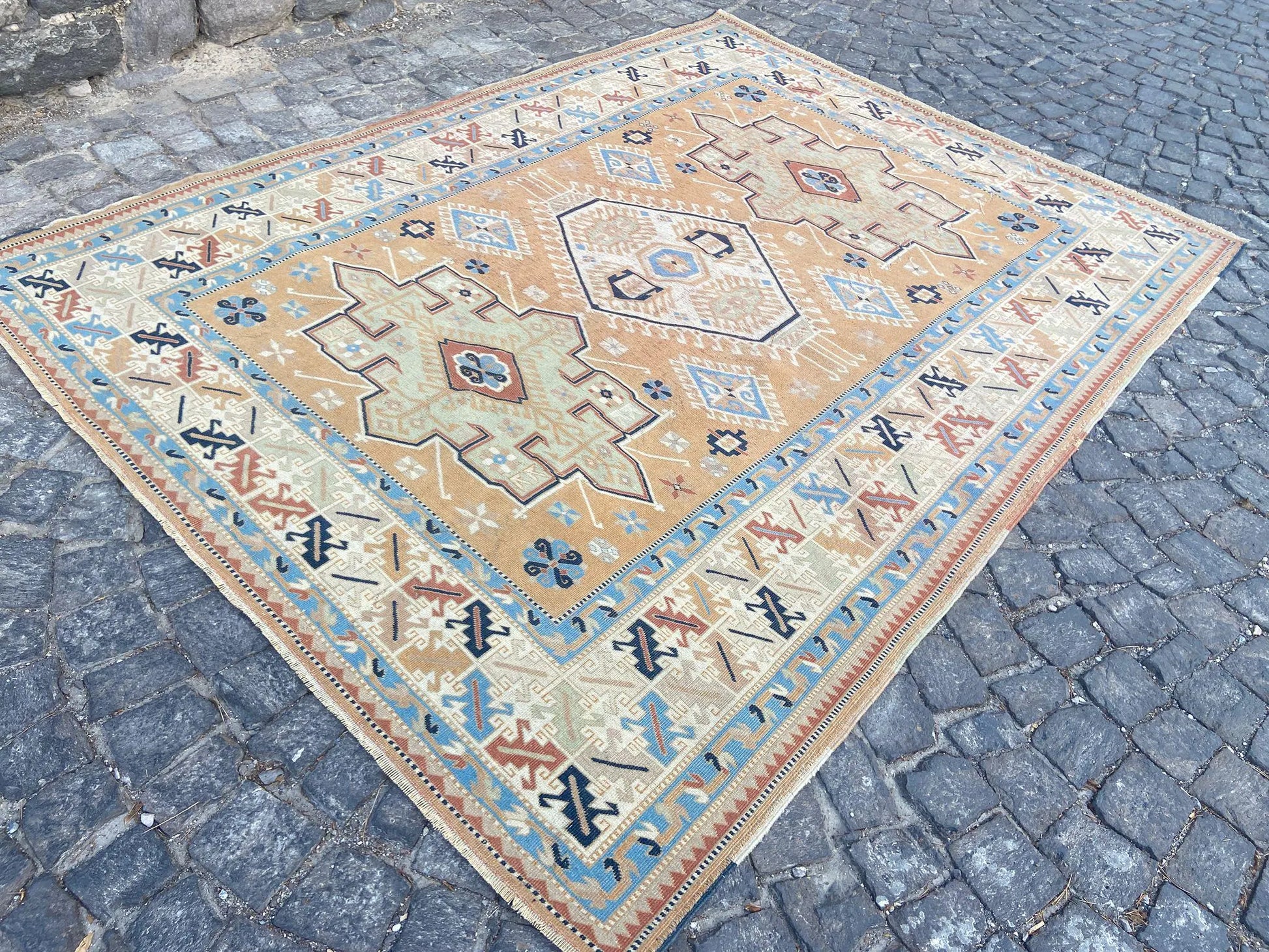 Persian Rug Turkish Rug - Area Rug - Large Rug - Vintage Persian Rug - Antique Rug - Wool Rug - Hand Knotted Rug - Old Rug 6.9X9 Ft Rug
