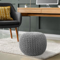 Casafield Round Pouf Ottoman, Navy Blue - 20