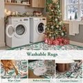 Moynesa 5'x7' Christmas Area Rug for Living Room,Cream Rug Xmas Tree Modern Rug Kitchen Rug Washable Rug