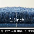Area Rugs for Bedroom Living Room Nursery Room, 5Ft X 7Ft Navy Blue Fluffy Carpet for Teens Room, Shaggy Clearance Fuzzy Plush Throw Rug for Dorm