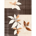 Pentantan 9'x12' Floral Area Rugs, Machine Washable Rug for Living Room- Soft Indoor Carpet, Low Pile for Bedroom, Dining Room, Playroom, Office, Brown