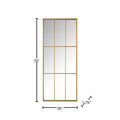 Oversized Gold Metal Frame Windowpane Classic Floor Mirror (70 in. H x 29 in. W)