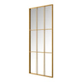 Oversized Gold Metal Frame Windowpane Classic Floor Mirror (70 in. H x 29 in. W)
