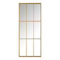 Oversized Gold Metal Frame Windowpane Classic Floor Mirror (70 in. H x 29 in. W)